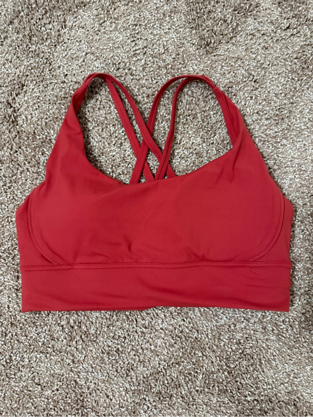 Lululemon Red Crisscross Strappy Sports Bra